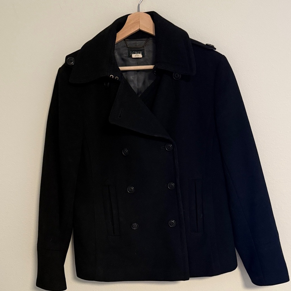 J. Crew Elegant Dark Navy Peacoat
